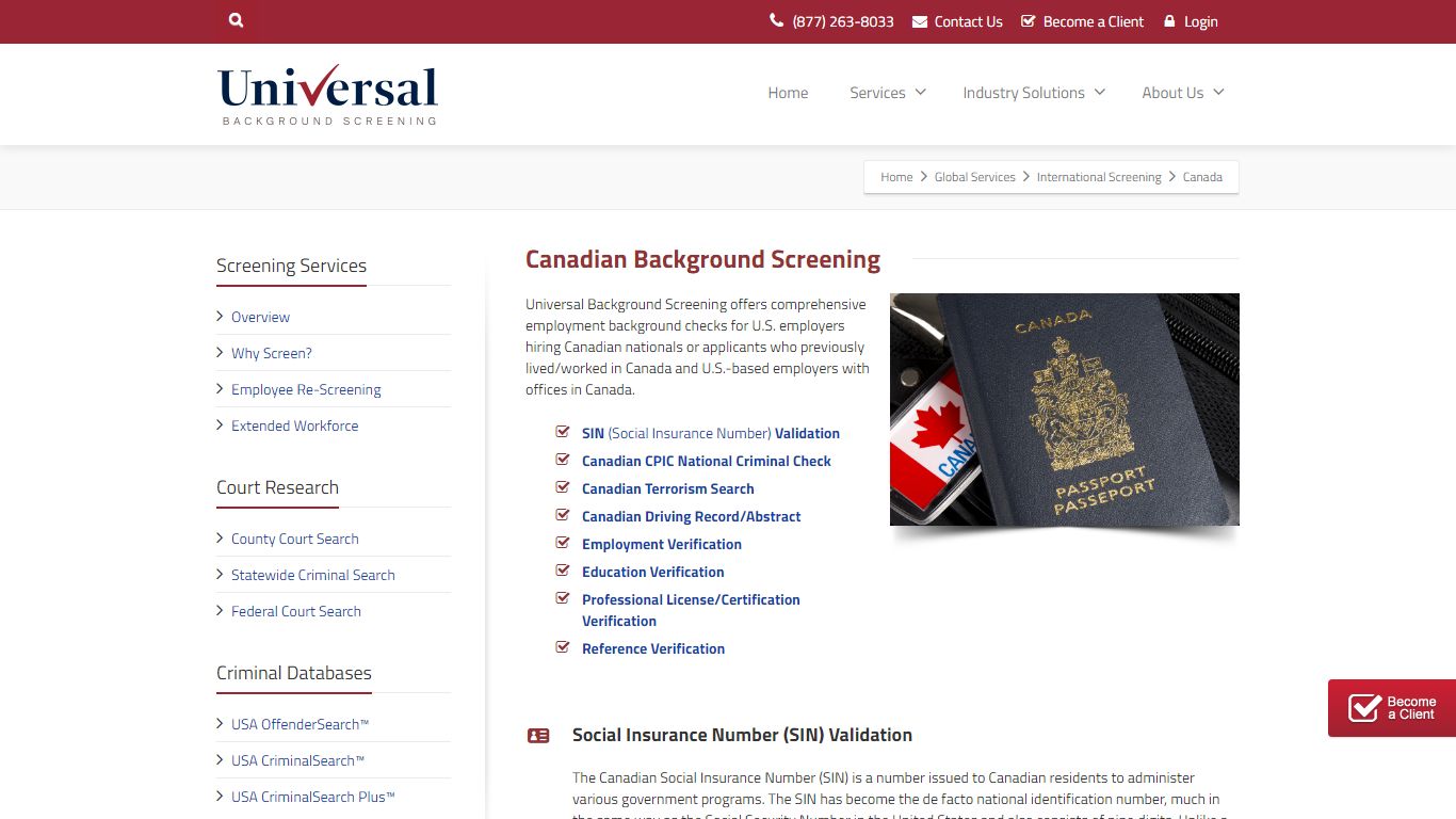 Universal Background Screening | Canada